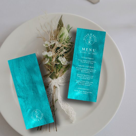 Menu Aqua Elegance Turquoise & Turquoise Mariage Aquare