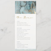 MENU AQUA MODERNE DUSKY BLUE GOLD AGATE MARIAGE (Devant)