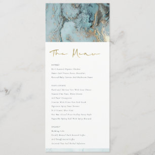 MENU AQUA MODERNE DUSKY BLUE GOLD AGATE MARIAGE