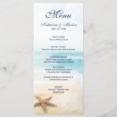 Menu Aquarelle Abstrait Beach Starfish Mariage (Devant)