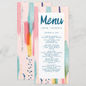 Menu Aquarelle Abstraite couleur Mariage de brosse (Devant / Derrière)
