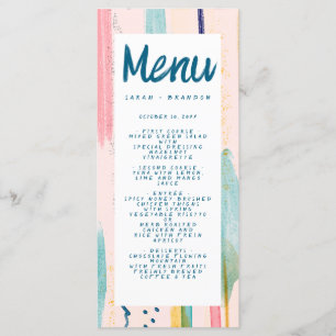Menu Aquarelle Abstraite couleur Mariage de brosse
