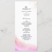 Menu Aquarelle Abstraite Rose Traits de Pinceau & Or   (Devant)