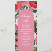 Menu Aquarelle Anemone Arch Mariage rose (Devant)