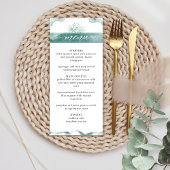 Menu Aquarelle argentée, Mariage floral élégant