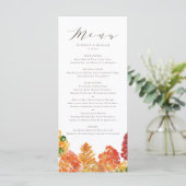 Menu Aquarelle Automne Bois Mariage de automne (Debout devant)