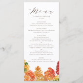 Menu Aquarelle Automne Bois Mariage de automne (Devant)