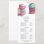 Menu Aquarelle Baker boulangerie pâtisserie Chef (Devant / Derrière)