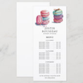 Menu Aquarelle Baker boulangerie pâtisserie Chef (Devant / Derrière)