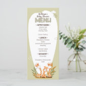 Menu Aquarelle bébé Giraffe, Baby shower (Debout devant)