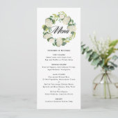 Menu Aquarelle Blanc Hydrangea Fleurs Mariage de couron (Debout devant)