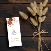 Menu Aquarelle blanche Floral Rustique or Mariage musul