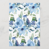 Menu Aquarelle Bleu Clair Chic Script Floral Custom (Dos)