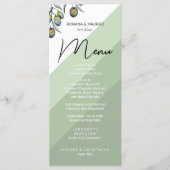 Menu Aquarelle bleu magique Olive (Devant)