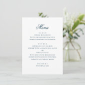 Menu Aquarelle bleu marine simple mariage nautique (Debout devant)