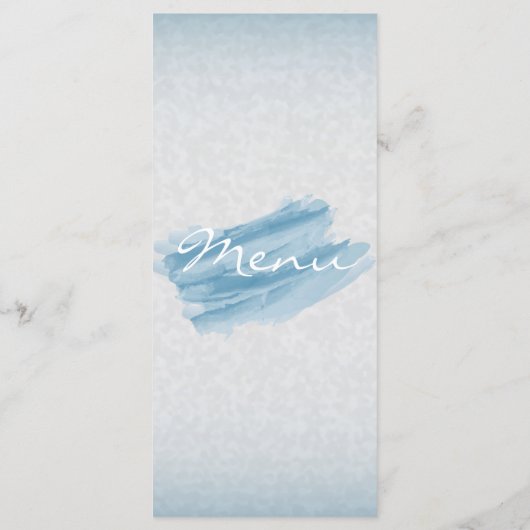 Menu Aquarelle bleu moderne (Dos)