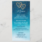 Menu Aquarelle Bleu Océan Vagues Avec Mariage Monogramm (Devant)