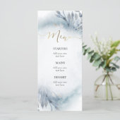 Menu aquarelle bleu poussiéreux (Debout devant)