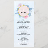 Menu Aquarelle bleu poussiéreux Dîner de finition succu (Devant)