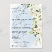 Menu Aquarelle bleu Rose blanche minimaliste Napkin Mer (Devant)