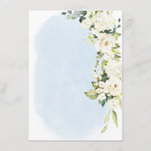 Menu Aquarelle bleu Rose blanche minimaliste Napkin Mer (Dos)