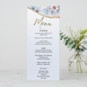 Menu Aquarelle bleu rose Mariage (Debout devant)