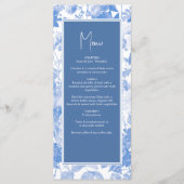 Menu Aquarelle bleue Mariage de fleurs botaniques (Devant)