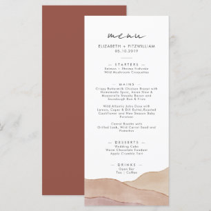 Menu Aquarelle Boho Abstraite Dîner rouille
