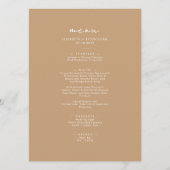 Menu Aquarelle Boho Abstraite | Doux Fawn (Dos)