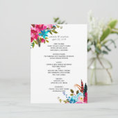 Menu Aquarelle Boho Chic Floral Mariage (Debout devant)