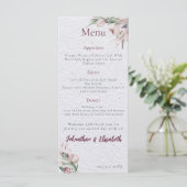 Menu Aquarelle Boho Floral et Mariage botanique (Debout devant)