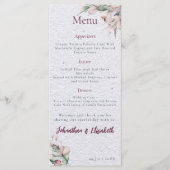 Menu Aquarelle Boho Floral et Mariage botanique (Devant)