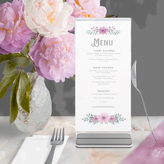 Menu Aquarelle Bouquet Mariage Lilac ID654