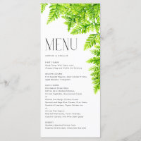 Aquarelle Chartreuse Green Fern Feuille Mariage