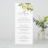 Menu Aquarelle Citrons Citrus Mariage de script moderne (Debout devant)