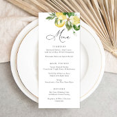 Menu Aquarelle Citrons Citrus Mariage de script moderne