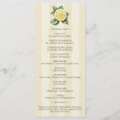 Menu Aquarelle Citrus Citrus Mariage rustique (Dos)