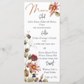 Menu Aquarelle colorée Fleur sauvage de marguerite (Devant)