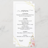 Menu Aquarelle Dahlia & Mariage Rose (Devant / Derrière)