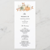 Menu Aquarelle d'automne Citrouilles et fleurs (Devant)