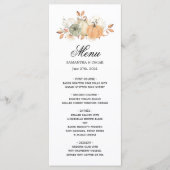 Menu Aquarelle d'automne Citrouilles et fleurs (Devant)