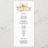 Menu Aquarelle d'automne moderne Citrouilles & Fleurs (Dos)