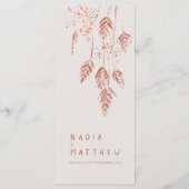 Menu Aquarelle de baies d'herbe tressée mariage en terr (Dos)