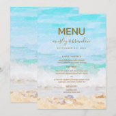 Menu Aquarelle de Plage (Devant / Derrière)