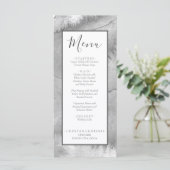 Menu Aquarelle de plage Mariage nautique gris-blanc (Debout devant)