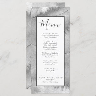 Menu Aquarelle de plage Mariage nautique gris-blanc