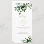 Menu Aquarelle de verdure moderne élégante (Devant / Derrière)