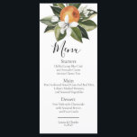 Menu Aquarelle de verdure orangée<br><div class="desc">Menu Mariage botanique Citrus,  Orange Blossom,  Cutie,  Aquarelle. Mariage à thème Amalfi Positano.</div>