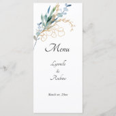 Menu Aquarelle d'été Mariage floral (Devant)