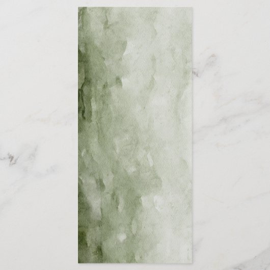 Menu Aquarelle d'hiver moderne Forêt verte avec neige (Dos)